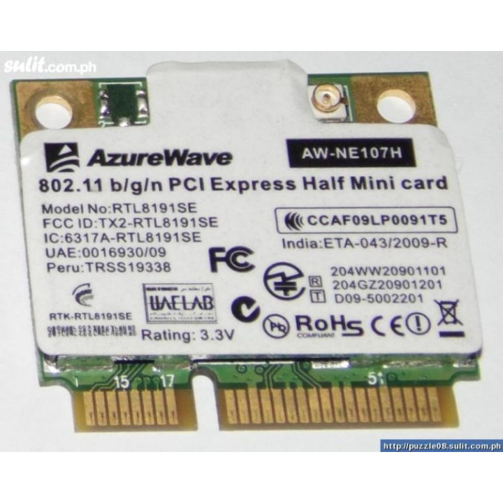 WIFI MINI xCARD Azurewave AW-NE107 802.11b/g/n