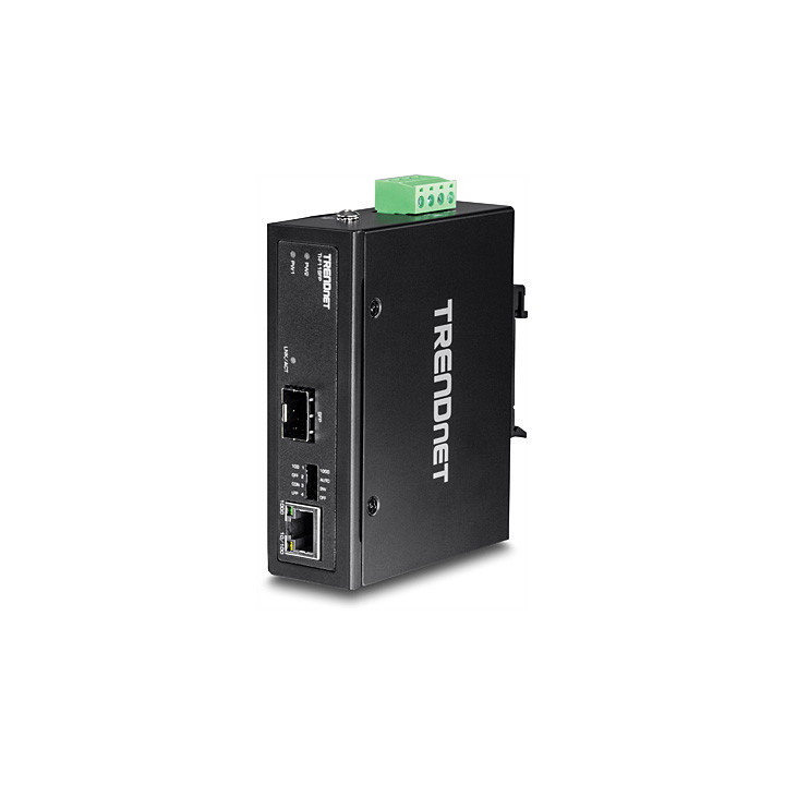 Hardened Industrial 100/1000Base-T to SFP Media Co
