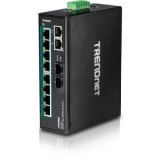 10-Port Hardened Industrial Gigabit PoE+ DIN-Rail