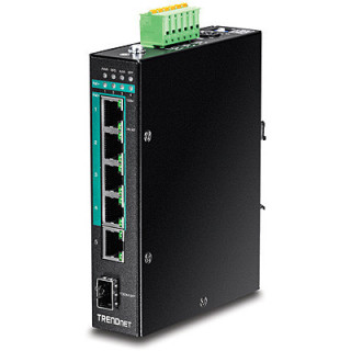 5-port Hardened Industrial Gigabit PoE+ DIN-Rail S