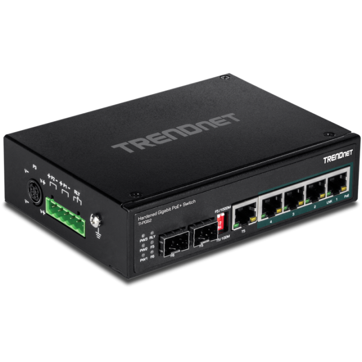 6-port hardened Industrial Gigabit PoE+ Switch (5