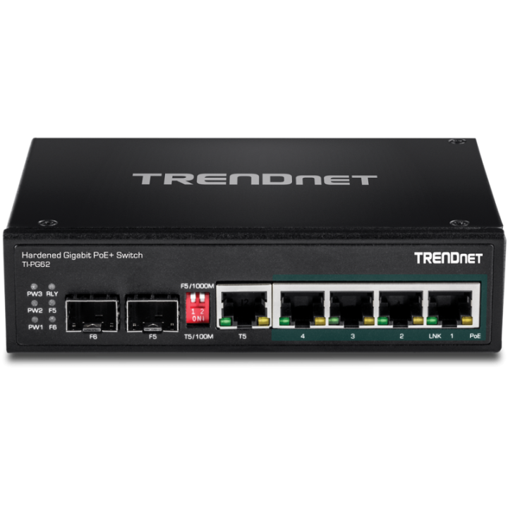 6-port hardened Industrial Gigabit PoE+ Switch (5