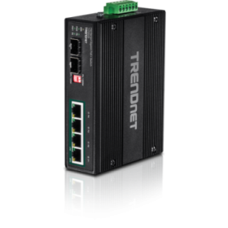 6-port hardened Industrial Gigabit PoE+ Switch /w