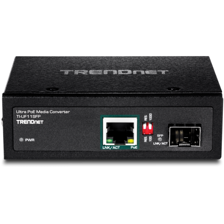 Hardened Industrial SFP to Gigabit UPoE  Media Con