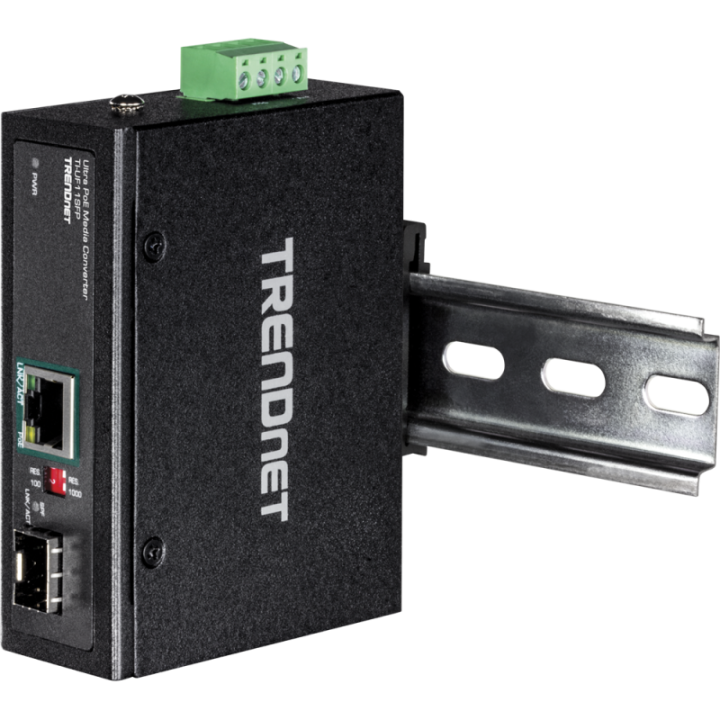 Hardened Industrial SFP to Gigabit UPoE  Media Con