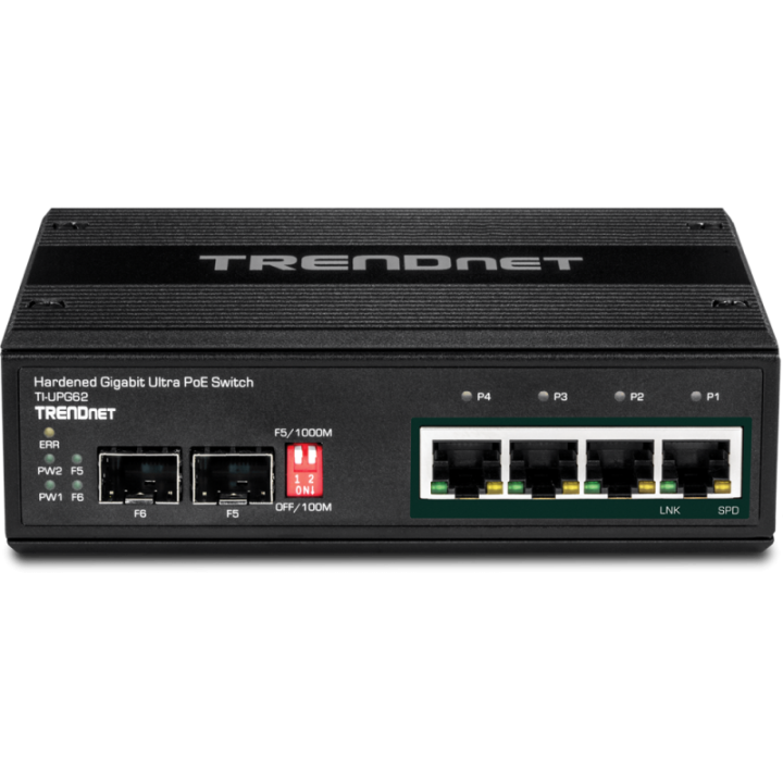 6-port hardened Industrial Gigabit Ultra PoE+ Swit