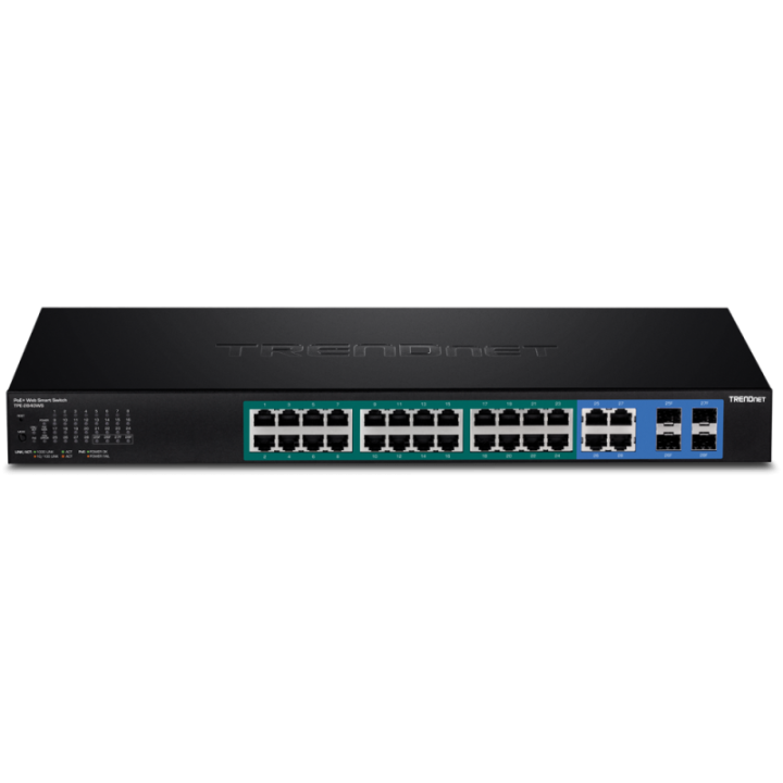 28-port Gigabit Web Smart POE+ Switch w/ 4 SFP slo