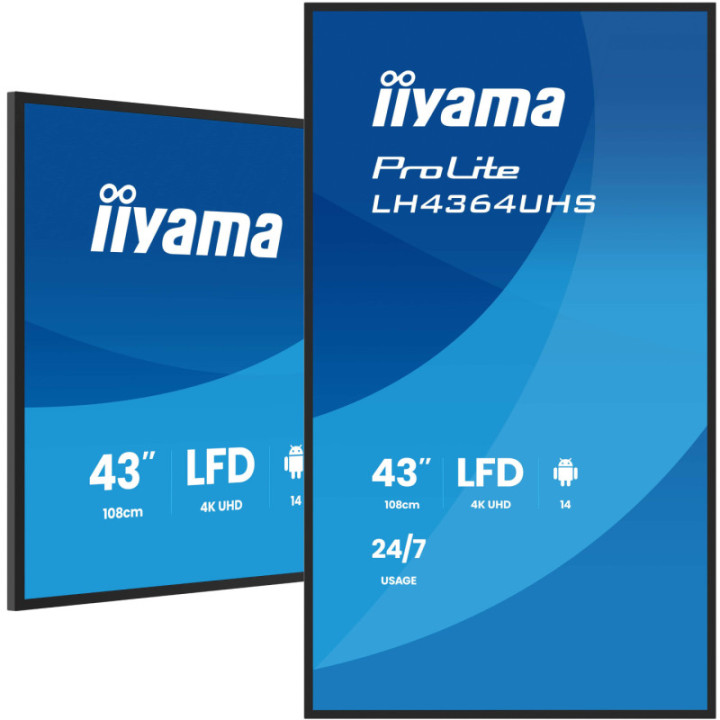Iiyama 43" LCD UHD BLACK LH4364UHS-B1AG
