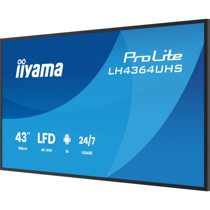 Iiyama 43" LCD UHD BLACK LH4364UHS-B1AG
