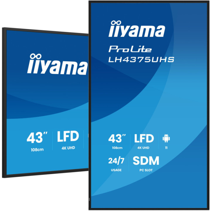 Iiyama 43" LCD 4K BLACK LH4375UHS-B2AG