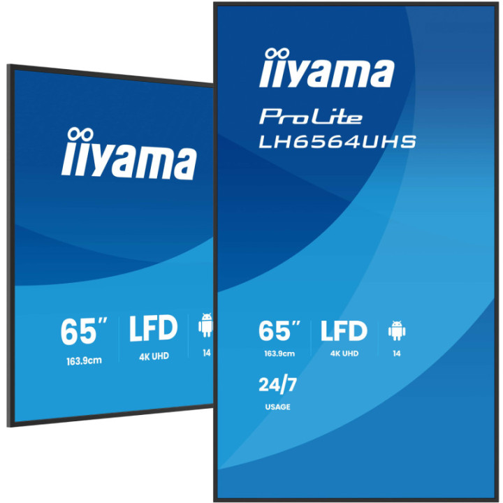 Iiyama 65" LCD UHD BLACK LH6564UHS-B1AG