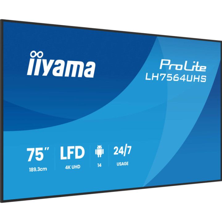 Iiyama 75" LCD UHD BLACK LH7564UHS-B1AG
