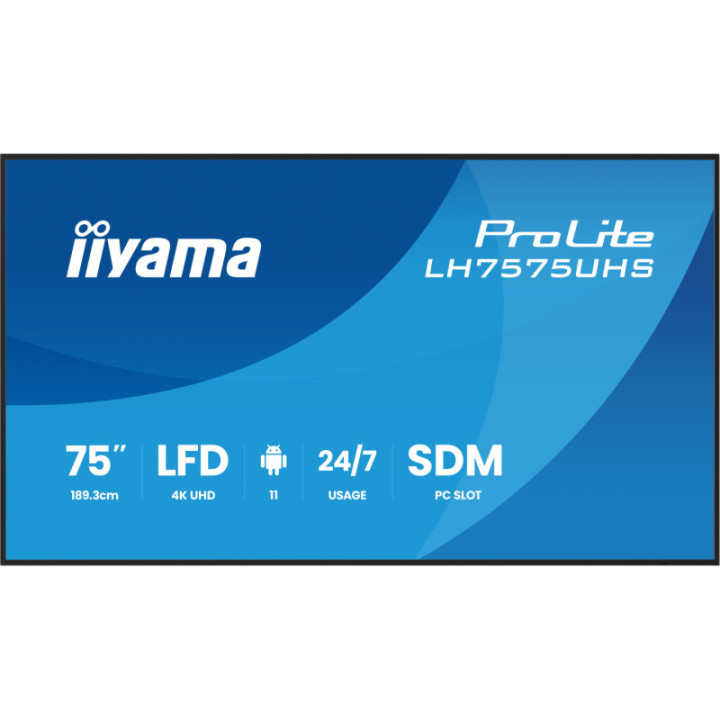 Iiyama 75" LCD 4K BLACK LH7575UHS-B2AG