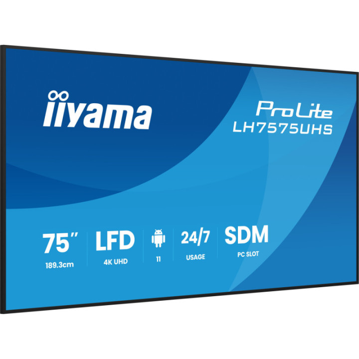 Iiyama 75" LCD 4K BLACK LH7575UHS-B2AG