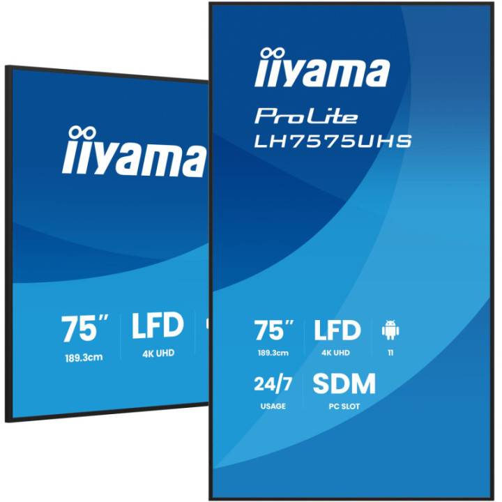 Iiyama 75" LCD 4K BLACK LH7575UHS-B2AG