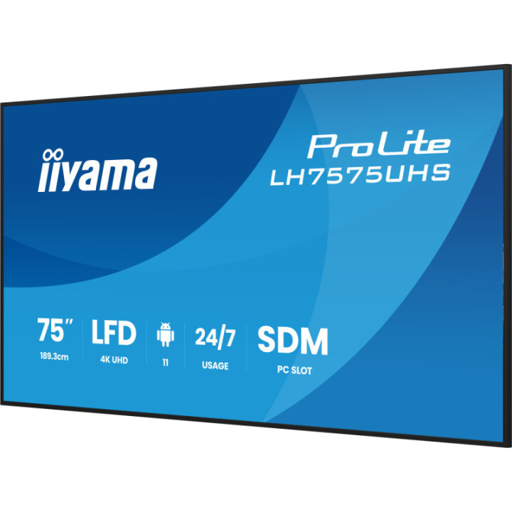 Iiyama 75" LCD 4K BLACK LH7575UHS-B2AG