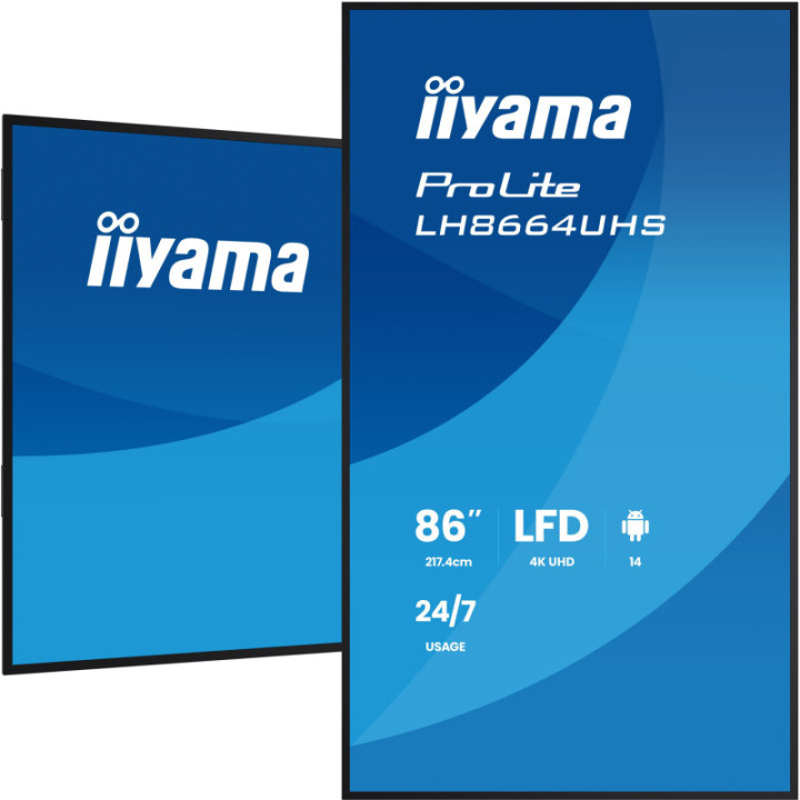 Iiyama 86" LCD UHD BLACK LH8664UHS-B3AG