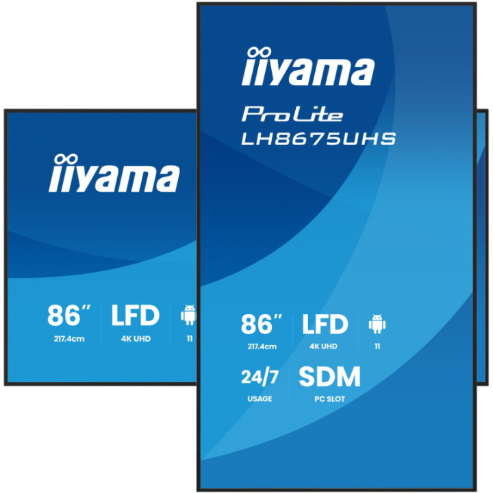 Iiyama 86" LCD 4K BLACK LH8675UHS-B2AG
