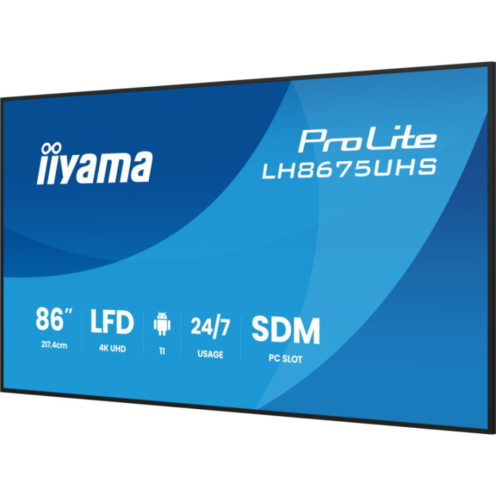 Iiyama 86" LCD 4K BLACK LH8675UHS-B2AG